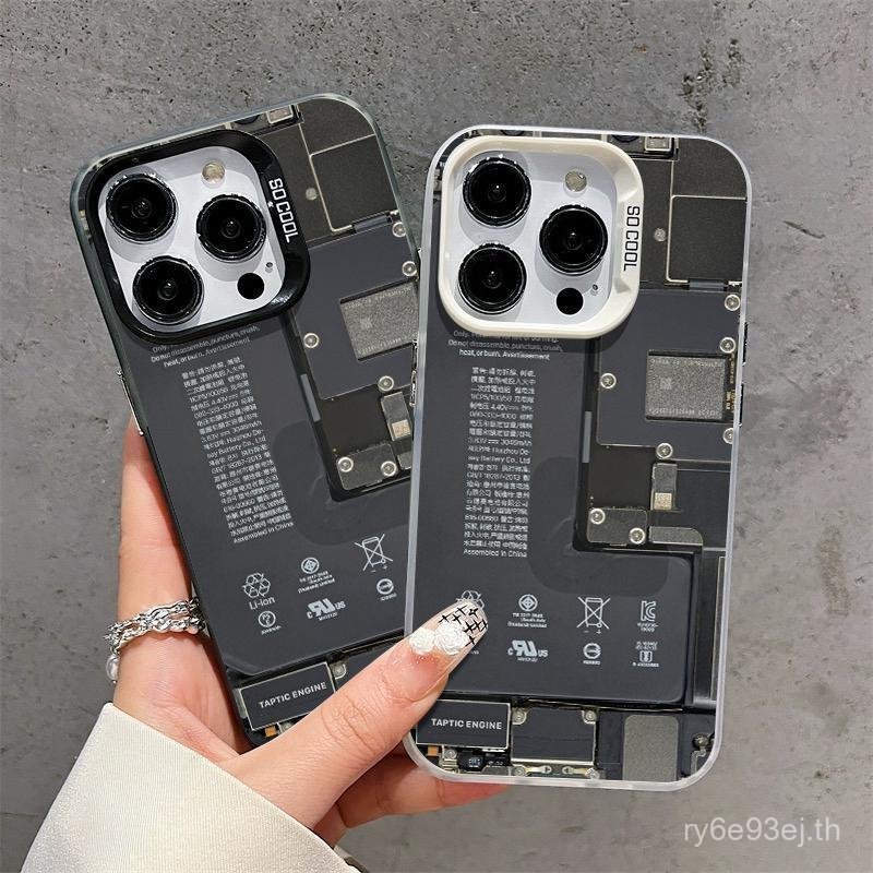 Apple 15ProMax Creative 14/13 Frosted 12 Shock-resistant 11 การ์ตูน XR Hard Shell X เคสโทรศัพท์เมนบอ