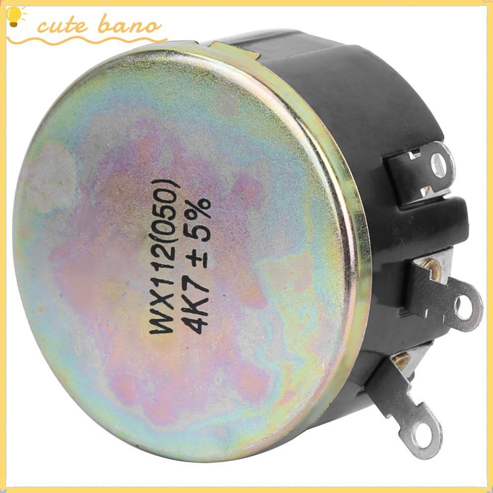 BANOมิเตอร์แบบปรับได้,Wx112(050) 4.7k 5w Potentiometer,ส่วนประกอบที่แม่นยําเดี่ยววงกลมเลี้ยวลวดWx112