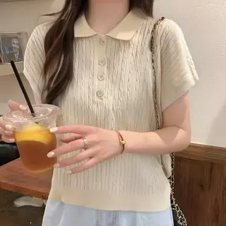 Red Berryเสื้อโปโลถักแขนสั้นสำหรับผู้หญิง เนื้อผ้ายืดหยุ่น สวมใส่สบาย ไม่ยับ มีให้เลือกหลายสี 88035
