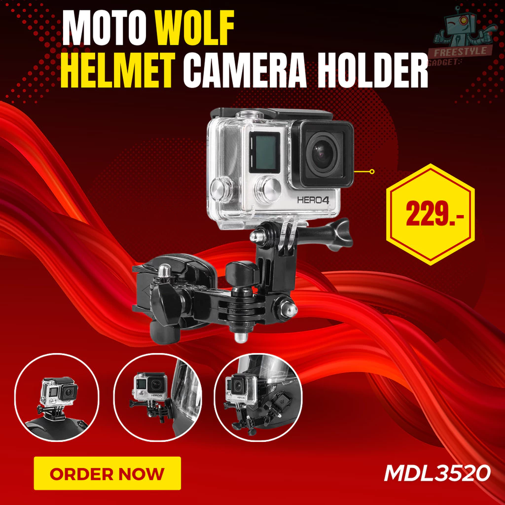 MOTOWOLF MDL3520 ขายึดกล้อง Action Cam Gopro ติดหมวกกันน็อค thumbnail 5