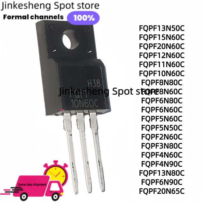 5PCS FQPF2N60C FQPF3N80C FQPF4N60C FQPF4N90C FQPF5N50C FQPF6N60CPFQPF10N60C ทรานซิสเตอร์FQPF10FQPF