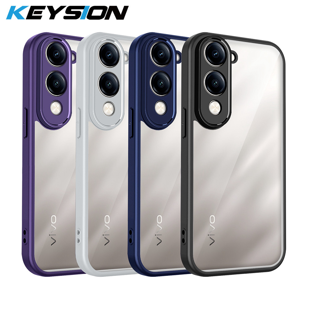 KEYSION โปร่งใสเคสโทรศัพท์สําหรับ VIVO Y29s 5G Y29t 5G ซิลิโคน + PC กันกระแทกโทรศัพท์ปกหลังสําหรับ V