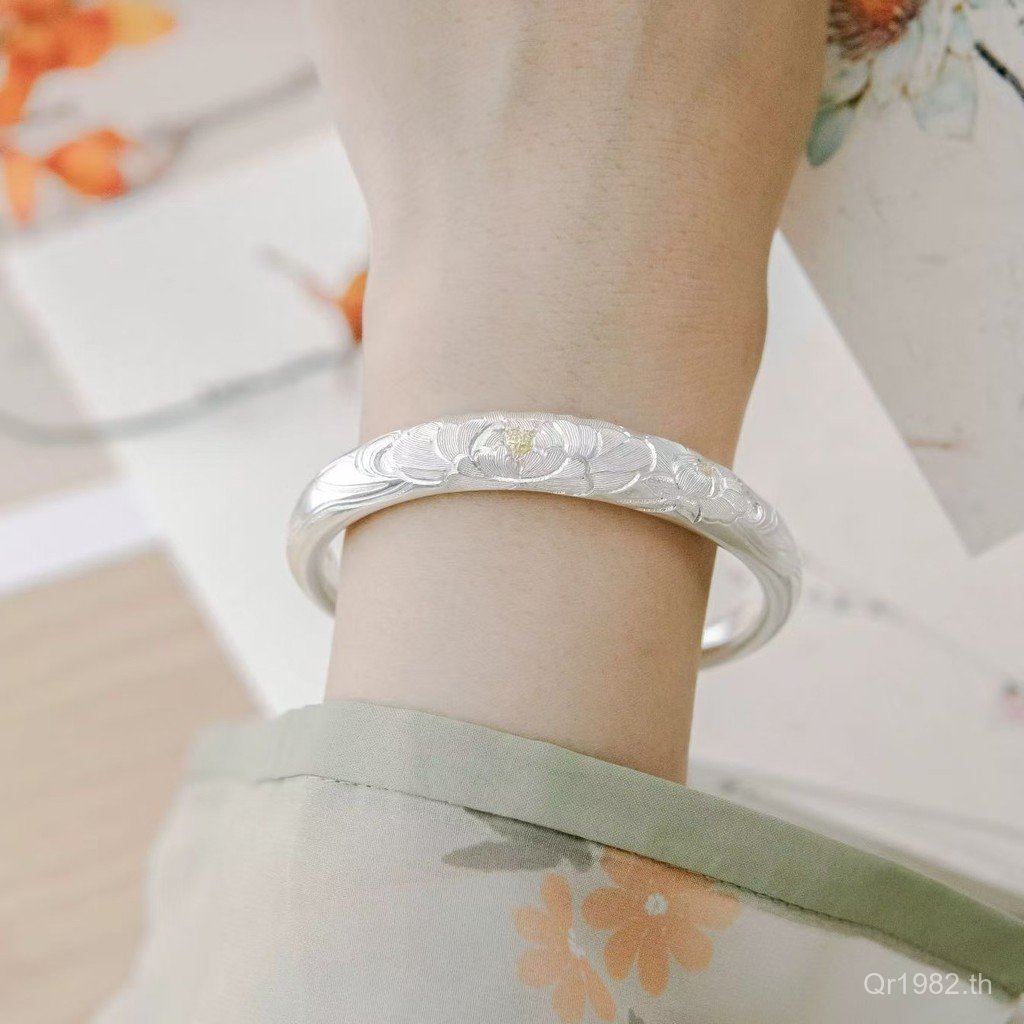 สร้อยข้อมือเงินสเตอร์ลิง Handmade Cloud Water Drop Design 999 ความบริสุทธิ์ HU3Q โดย Leap Manufactur