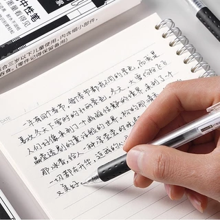 K&S🖊️ ปากกาเจล 0.5 มม. ปากกาหมึกเจลแบบกด การเขียน เครื่องมือ เครื่องใช้สำนักงาน ปากกาลูกลื่น 2 ชิ้น + 10 0.5 มม. ไส้ลูกลื่น (สีดํา/แดง/น้ําเงิน)