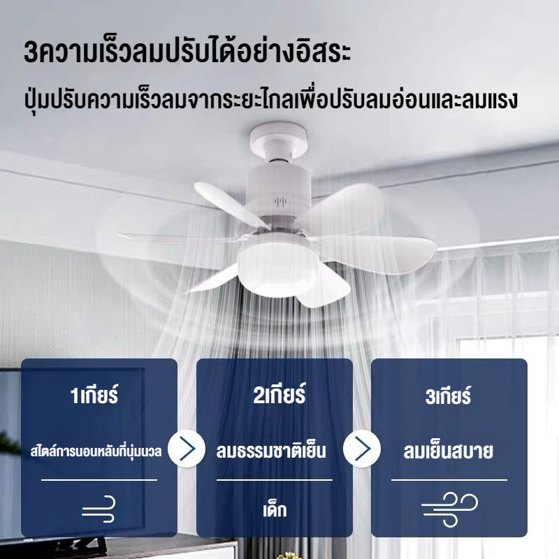 40W E27 โคมไฟพัดลม พัดลมลายไม้ ขนาด 52CM. ใบพัด 6 ใบพัดลมเพดานแบบเงียบ พร้อมรีโมทคอนโทรล ปรับแรงลมได้ 3 ระดับ ไฟพัดลมเพดาน LED 3 สี - รูปที่ 6