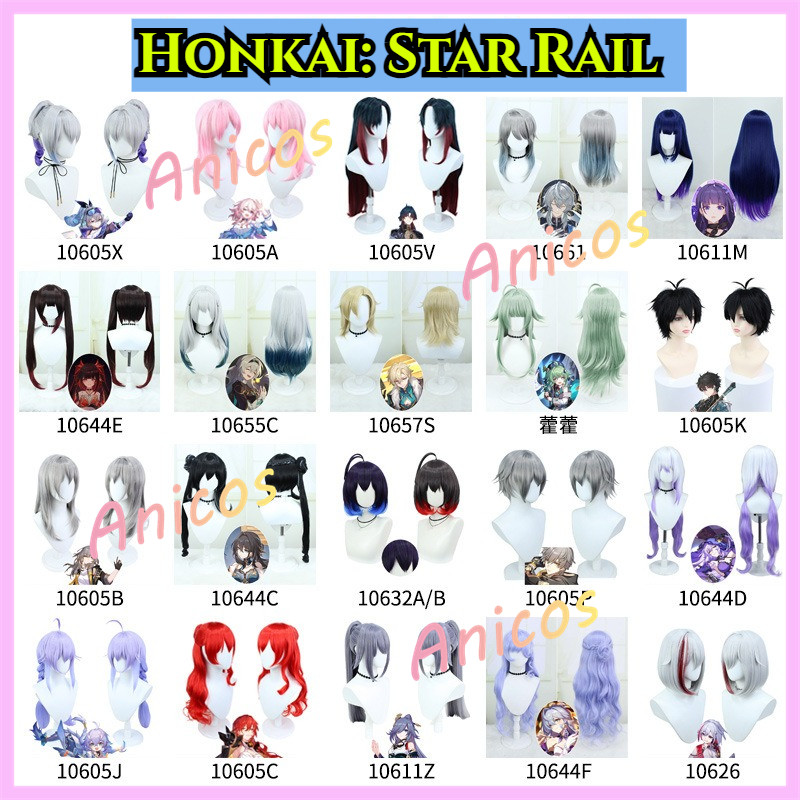 วิกผมสำหรับคอสเพลย์ Honkai Kafka Series มีนาคม 7th ผลิตจากเส้นผมสังเคราะห์คุณภาพสูง