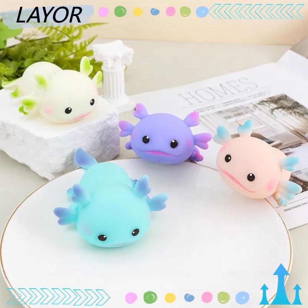 LAYOR ของเล่นบีบ, ตุ๊กตาอยู่ไม่สุขความเครียดบรรเทาการ์ตูนปลา Squishy ของเล่น, ผ่อนคลายหลายสียืดออกแบ