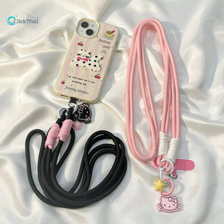 สายห้อยโทรศัพท์ สายคล้องมือ สายคล้องคอ ใช้ได้ทุกรุ่น กระเป๋าเป้สะพายหลังลาย Star Kitty สายคล้องโทรศัพท์ การ์ตูน