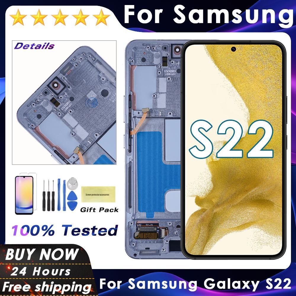 ทดสอบ 100% 6.1 สําหรับ Samsung Galaxy S22 5G LCD S901W S901B S901U S901E S901N จอแสดงผล LCD Touch Sc