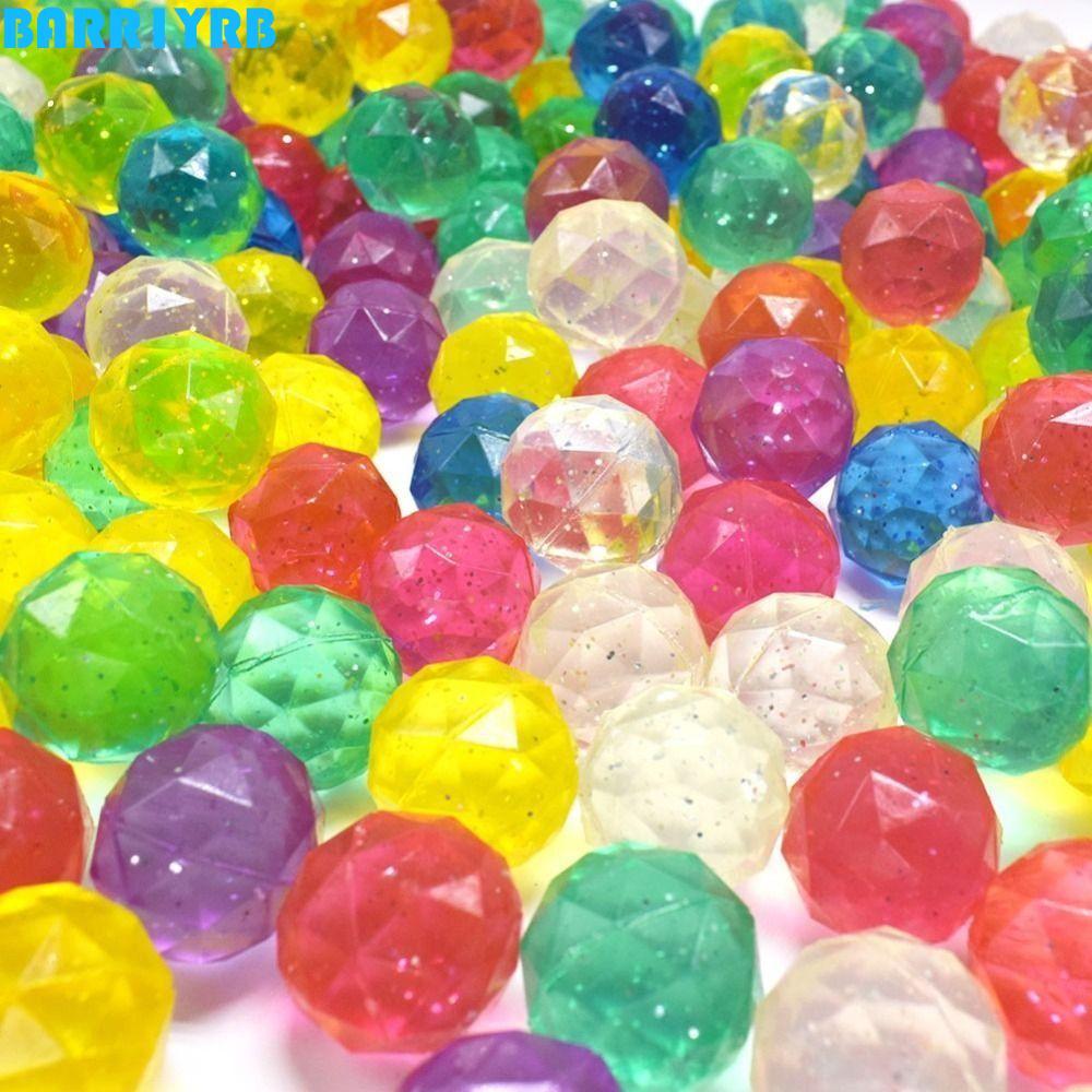 BARR1YRB 6 ชิ้นเพชร Bouncy Ball, Bouncy ของเล่นยางนุ่ม Bouncy Ball, ตลกขนาดใหญ่สุ่ม Rainbow สีเด็กขอ
