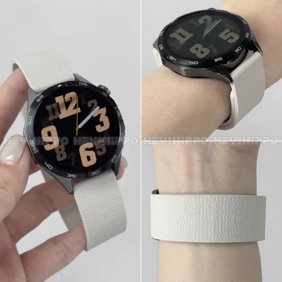 สายซิลิโคนสีเขียวเรืองแสงเหมาะสําหรับ Huawei GT6 41 มม.46 มม.GT6pro ลายลิ้นจี่สายแม่เหล็ก Huawei Watch 5 GT5 GT4 GT2 GT3 GT2e GT3pro Honor Watch Magicwatch2 - รูปที่ 4