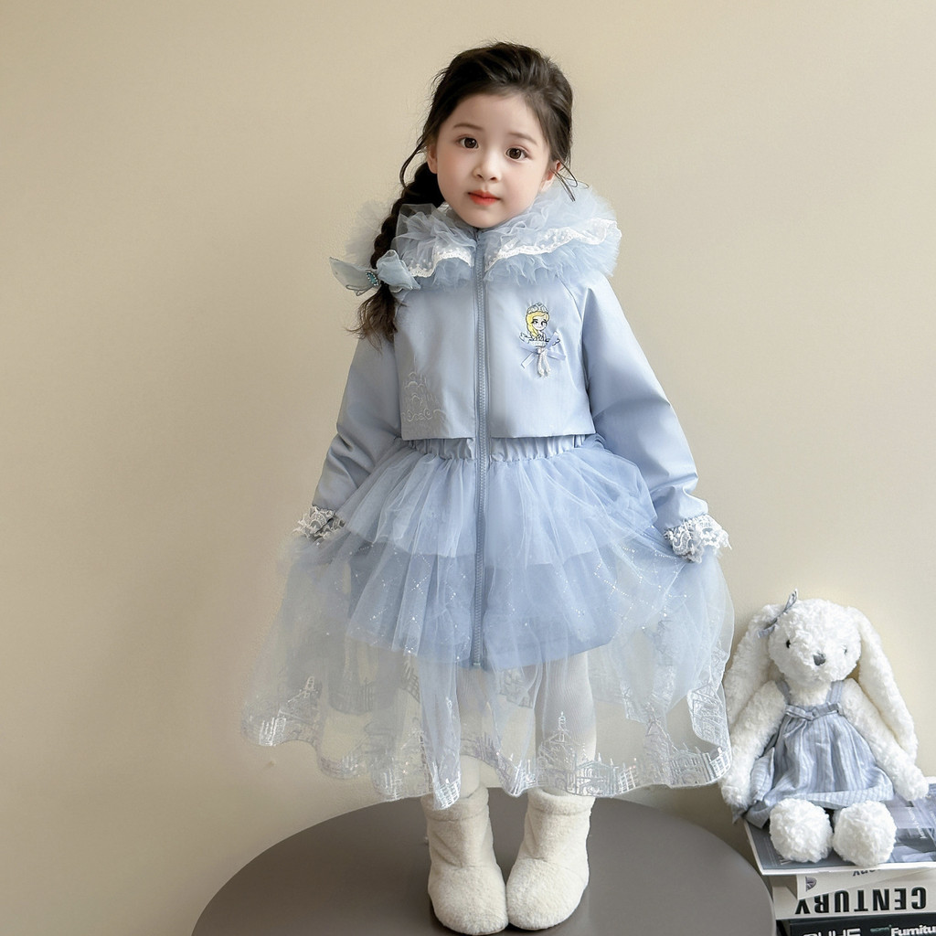 สาวโลลิต้าหนาเบาะแจ็คเก็ตฤดูหนาวเสื้อผ้า2025เด็กเอลซาเจ้าหญิงเบาะแจ็คเก็ตเด็กแจ็คเก็ตฤดูหนาวอินเทรนด์