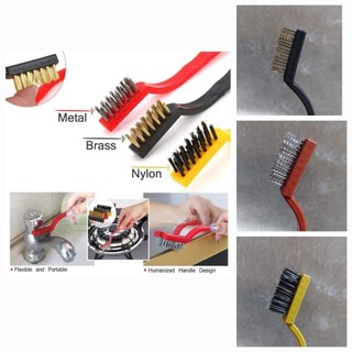 Sikat kawat mini 3in1 wire brush pembersih kompor/wastafel uk 16,5cm