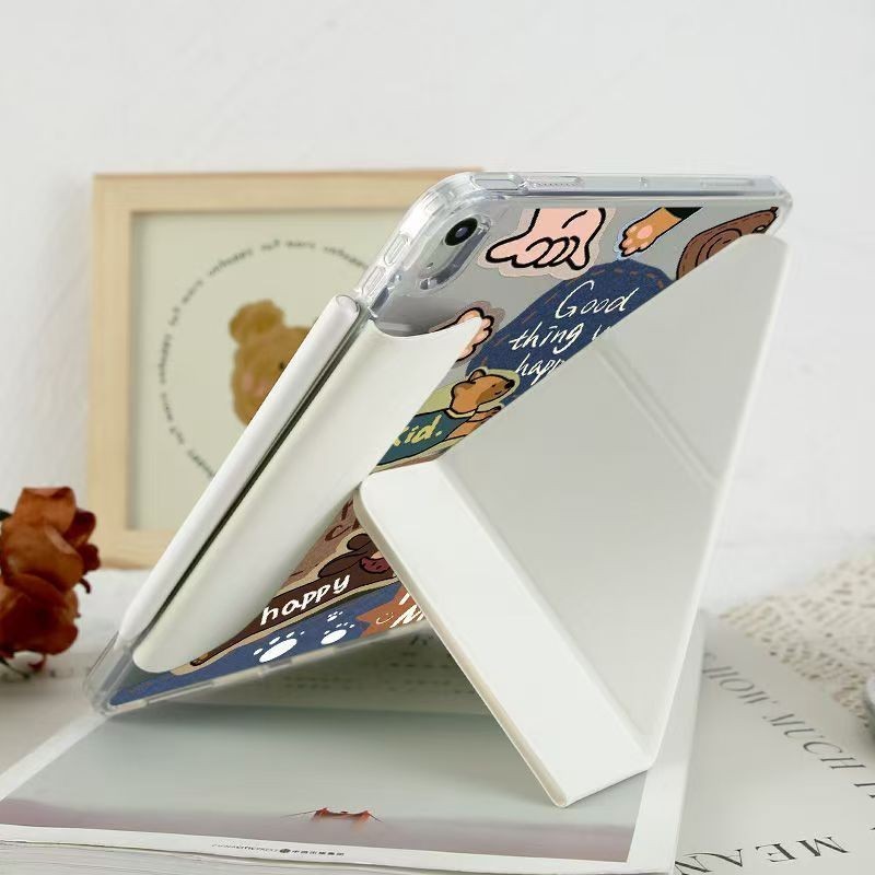 iPad แบบพับได้รูปตัว Y แม่เหล็กสำหรับ Gen11 A16 Air7 Air4/5 ​​10.9 Air6 Pro11 Gen10Gen7/8/9 10.2caseเคสไอแพดสวยๆ - รูปที่ 2