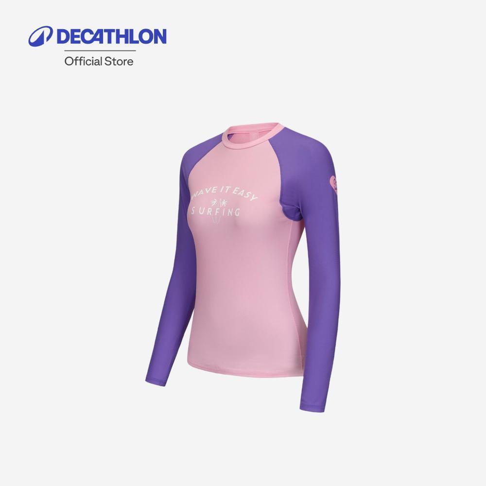 Decathlon Women’S Surfing Uv Top 100 Slim เสื้อป้องกันยูวีทรงเข้ารูปสำหรับผู้หญิง รุ่น 100 Slim - Pink