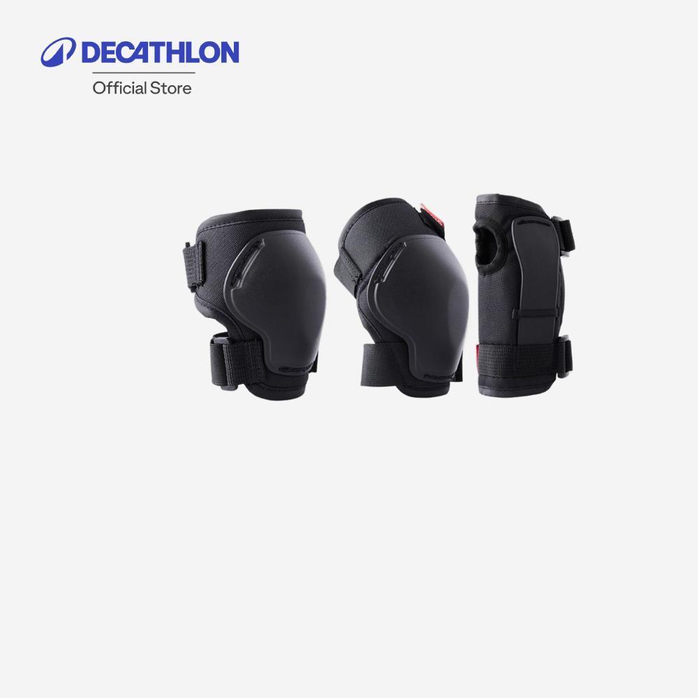 Decathlon Kids' Skating Protective Gear ชุดสนับป้องกันสำหรับเด็กใส่เล่นสเก็ต สเก็ตบอร์ด และสกู๊ตเตอร์รุ่น 100 - Black