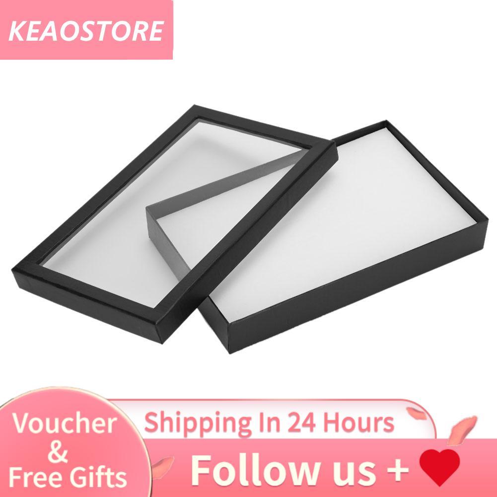 Keaostore-th Keaostore-th Famus กล่องเก็บเครื่องประดับ 36 Slot Flocking แหวนต่างหูจี้ตัวแสดงเคส (สีด
