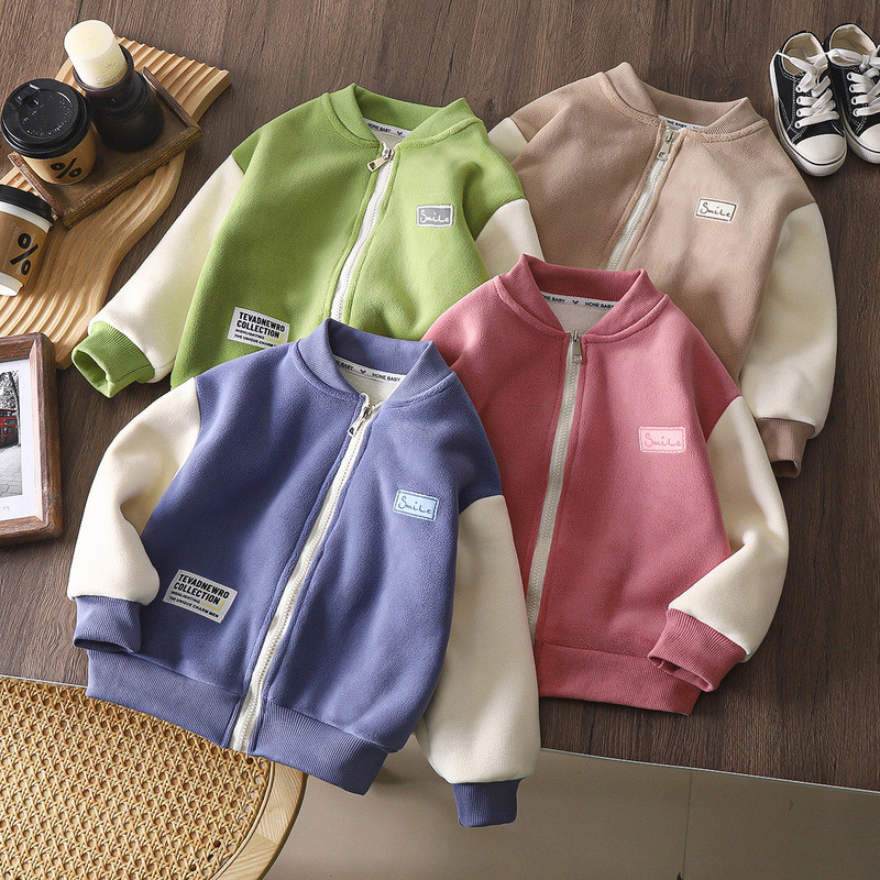 [kumi] สต็อกพร้อม | 80-160 ซม.เด็กออสเตรียขนแกะชุดเบสบอลแจ็คเก็ต,ฤดูใบไม้ร่วงฤดูหนาวสไตล์ใหม่ชายหญิง