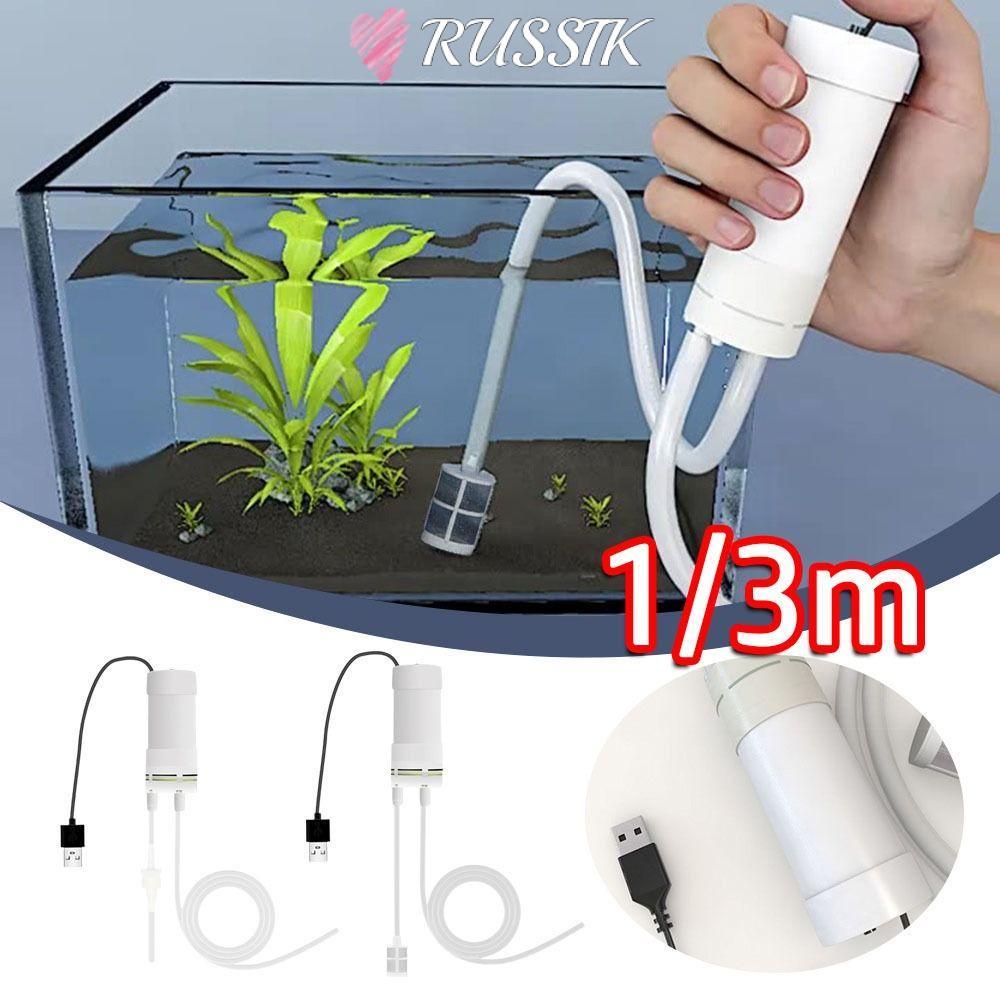 RUSSIK Fish Tank Water Changer, USB Mini Self Priming Pump, 5V 2A Submersible Pump เครื่องมือเปลี่ยน