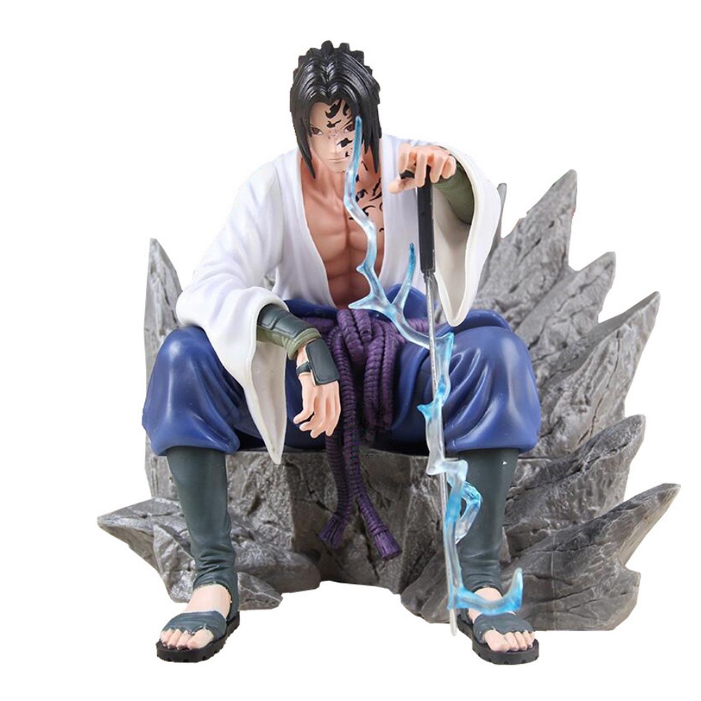 [คลังสินค้าพร้อม] Naruto Anime Shippuden Mantra Sasuke ท่านั่ง Sasuke Domineering Sasuke รูปปั้นตกแต