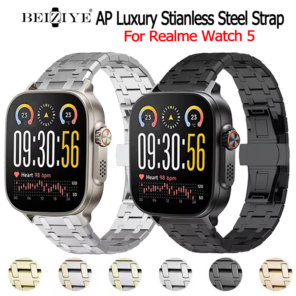 สายเปลี่ยนสแตนเลส AP สําหรับ Realme Watch 5 Smart Watch Band