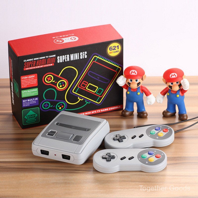 Sfc 621 เกมคอนโซล HD SFC US Version SNES Mini TV เกมคอนโซล HDMI Red White Console คลังสินค้าพร้อม