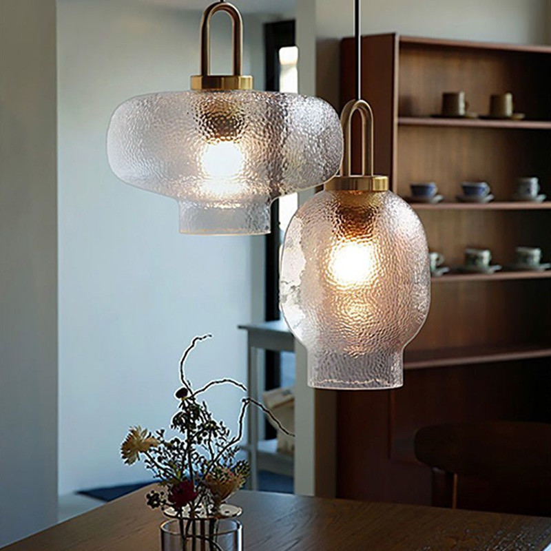 โคมระย้าแก้ว โคมไฟตั้งโต๊ะรับประทานอาหารที่ทันสมัยสไตล์นอร์ดิก โคมไฟแขวนมินิมอล สําหรับตกแต่งห้องนอน ห้องครัว บาร์ คาเฟ่ - รูปที่ 4