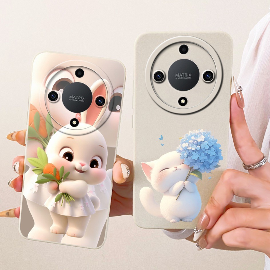 ปลอกกันกระแทกสําหรับ Honor X9a กรณี RMO-NX1 น่ารักการ์ตูนกระต่ายแมว Soft Candy ซิลิโคนสําหรับ Honor 