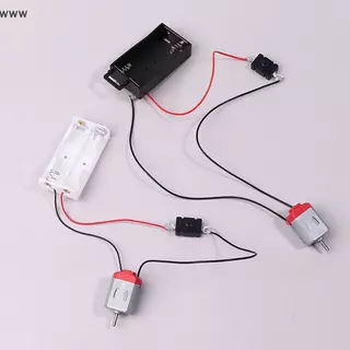 Cod ชุดมอเตอร์130สีขาวพร้อมกล่องเก็บแบตเตอรี่2xAA 16500 rpm, ชุดโมเดลมอเตอร์ไฟฟ้าขนาดเล็ก DIY
