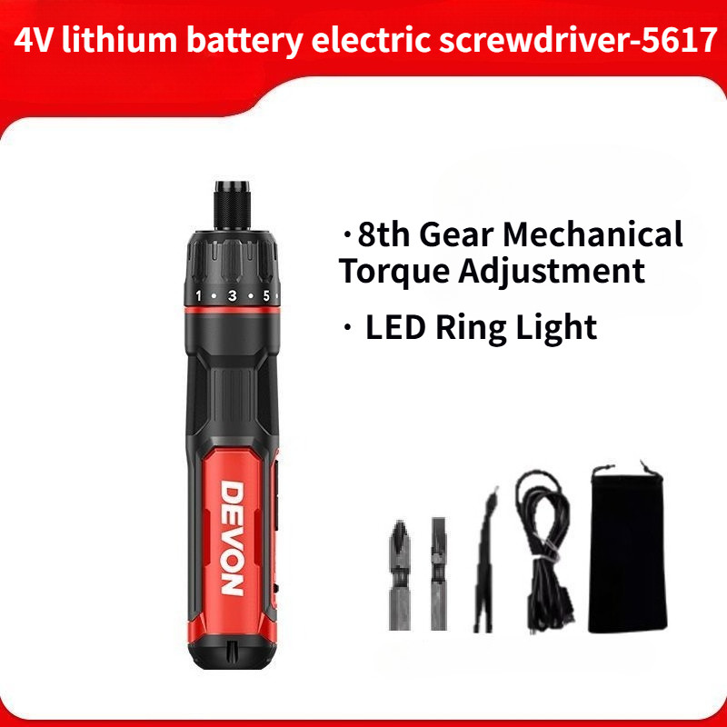 DEVON 5617 4V ไขควงไฟฟ้าไร้สาย Type-C ชาร์จ 2000mah เจาะบิตไขควงอัจฉริยะ