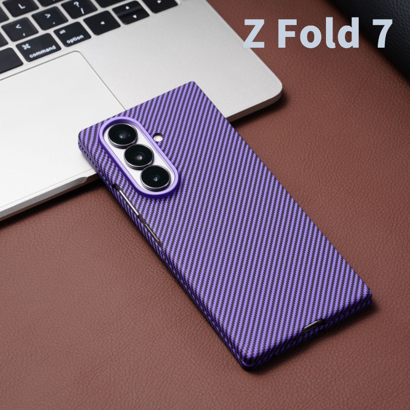 พร้อมใหม่สําหรับ Samsung Z Fold 6 Case Fold7 Fine Texture คาร์บอนไฟเบอร์ฝาครอบป้องกัน Fold76543 เคสป้องกันแม่เหล็ก - รูปที่ 6