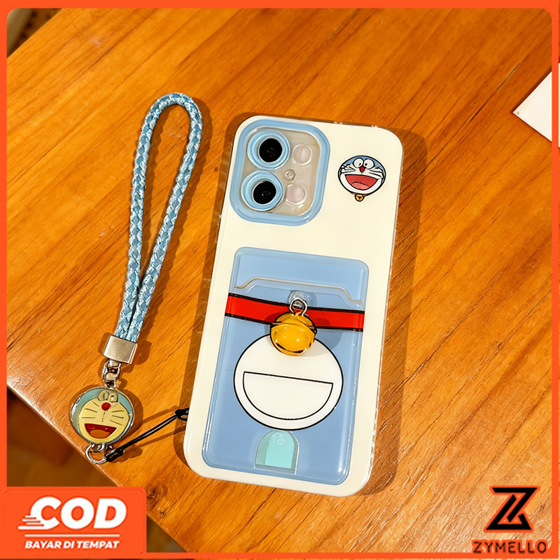 เหมาะสําหรับ OPPO Reno14F Reno14 Pro Reno 13F Reno13Pro Reno12 การ์ตูน bell กระเป๋า Doraemon ผู้ถือบัตรกันกระแทก TPU เคสโทรศัพท์