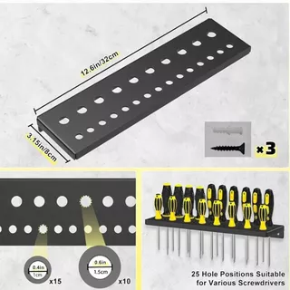 YELGIRLB ไขควง Organizer, สกรู Wall Mount คีม Organizer,แบบพกพากันสนิมเครื่องมือ Rack สําหรับ Garden Garage Workshop เครื่องมือหน้าอก Workbench