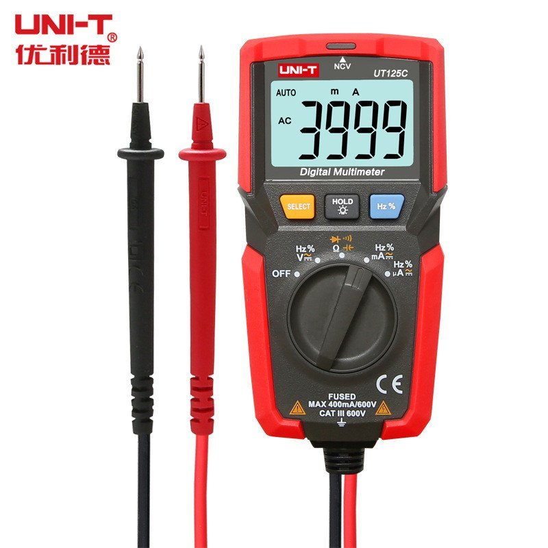 ช่างไฟฟ้าดิจิตอล Anti-Burn การวัดเยอรมันเฉพาะ Capacitance Meter UNI-T มัลติมิเตอร์มัลติมิเตอร์ขนาดเล