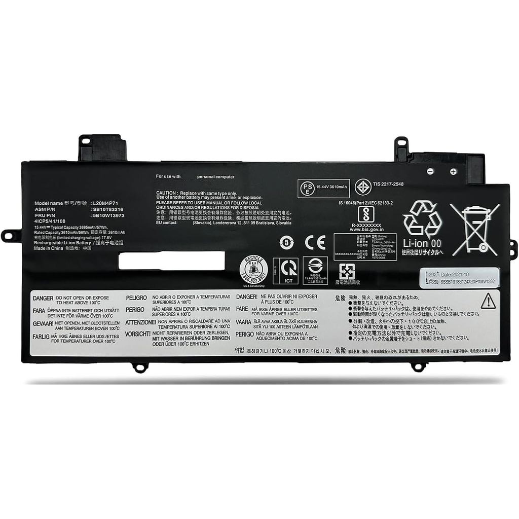 L20C4P71 L20M4P71 L20D4P71 L20L4P71 แบตเตอรี่แล็ปท็อปสําหรับ Lenovo ThinkPad X1 Carbon 9th 10th 11th