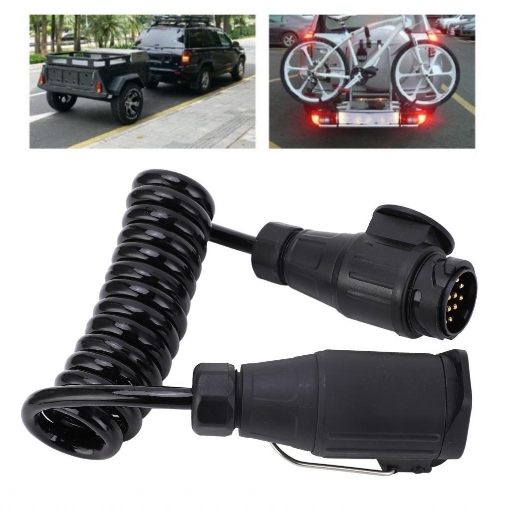 Topfree-TH Trailer ขด 12/24V 13pin อะแดปเตอร์ Stable ไฟฟ้าสัญญาณการส่งผ่าน 6.6ft ฤดูใบไม้ผลิสำหรับ R