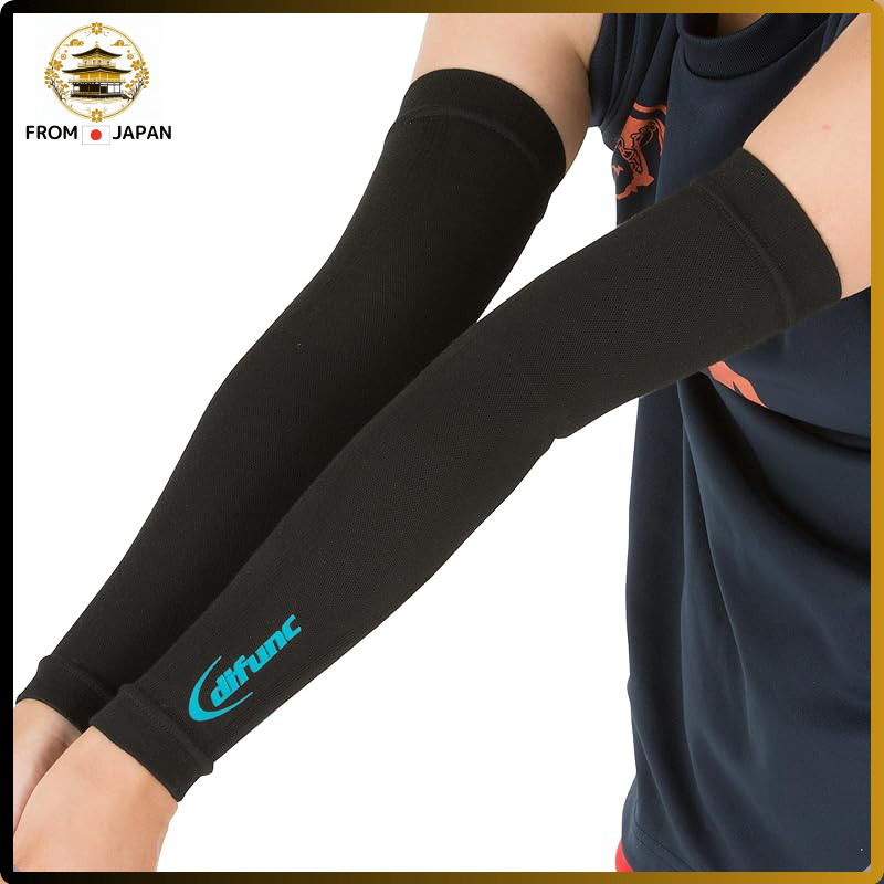 D&M Arm Sleeves - 1 Pair, Black & Turquoise, Size L, D-7000, Abrasion Resistant, Graduated Compressi