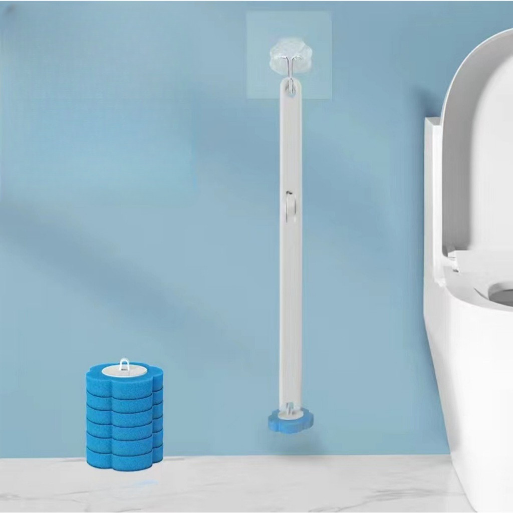 ✨ ติดตั้งบนผนัง ✨ ฟรีรีฟิว12ชิ้น แปรงขัดชักโครก แปรงขัดห้องน้ำ แปรงขัดส้วม แปรงล้างชักโครก เปลี่ยนหัวแปลงได้ - รูปที่ 5