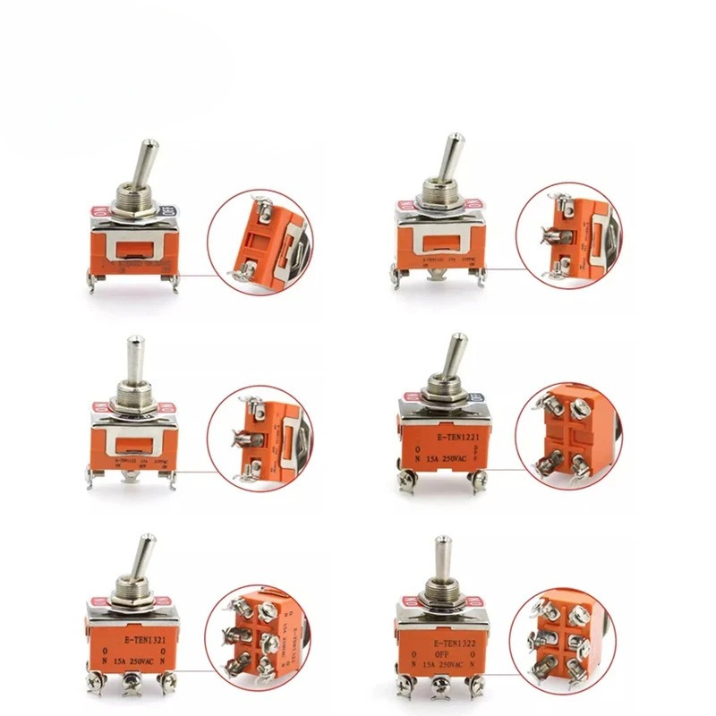 Toggle switch E-TEN1021 1121 E-TEN 1122 1221 E-TEN 1321 1322 Reposition Rocker Switch สวิตช์กันน้ํา 250V 15A Toggle Switch