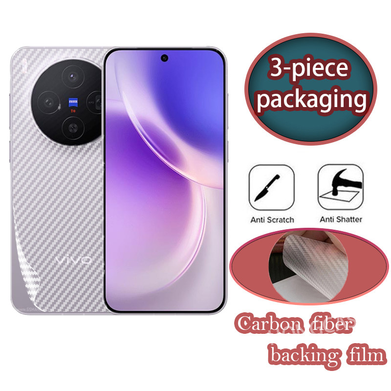 3 ชิ้นป้องกันหน้าจอสําหรับ Vivo X300 Pro S FE Ultra X300Pro X300Ultra 4G 5G คาร์บอนไฟเบอร์บรรจุภัณฑ์ Matte โปร่งใสนุ่มกลับฟิล์ม