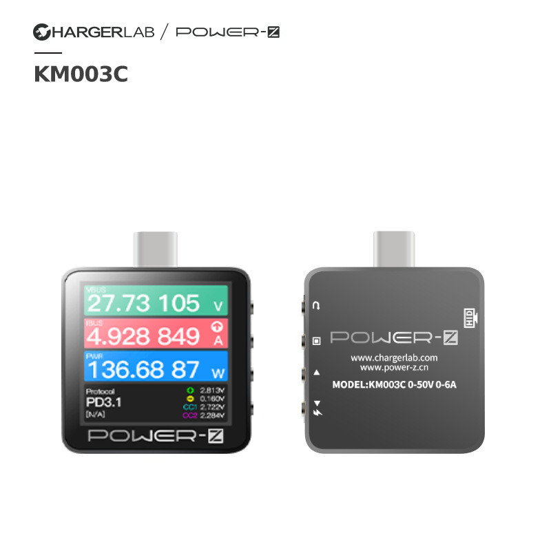 POWER-Z USB PD3.148V และ Mini Type-C测仪 KM003C Glare 电压