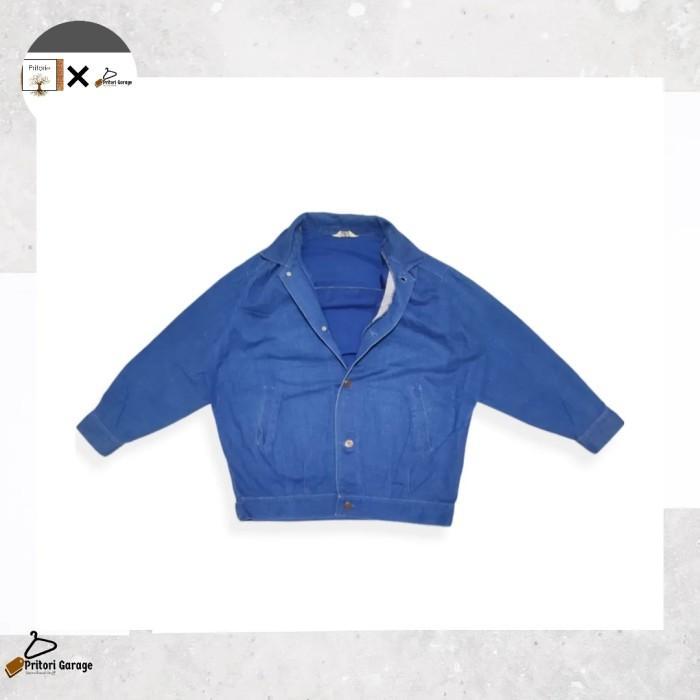 Raw Denim Harington Jacket Nana Royal Blue Wash Color "Vintage"