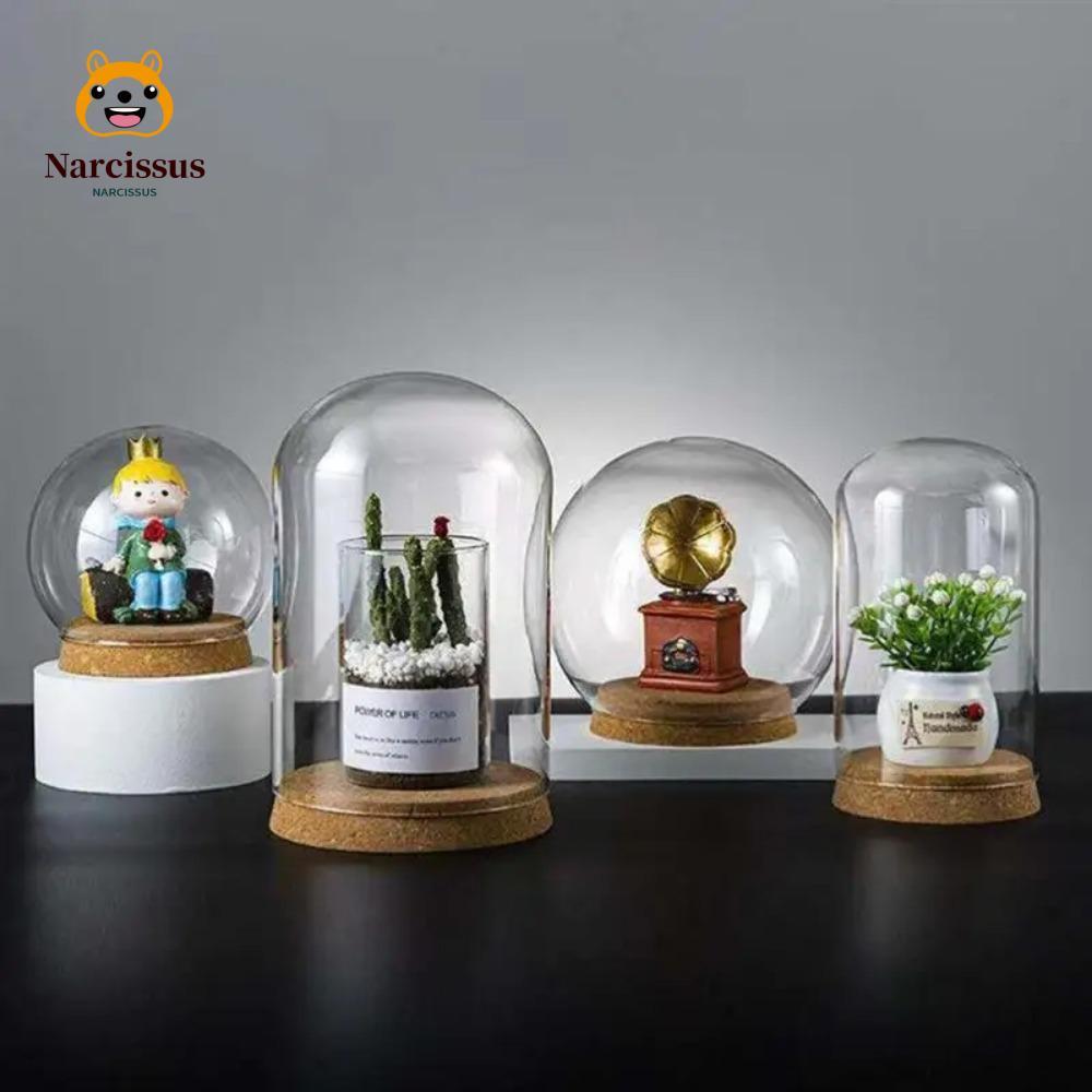 NARCISSUS ฝาครอบแก้วโปร่งใสสำหรับดอกไม้สด ตกแต่งบ้าน ป้องกันฝุ่น ของขวัญ