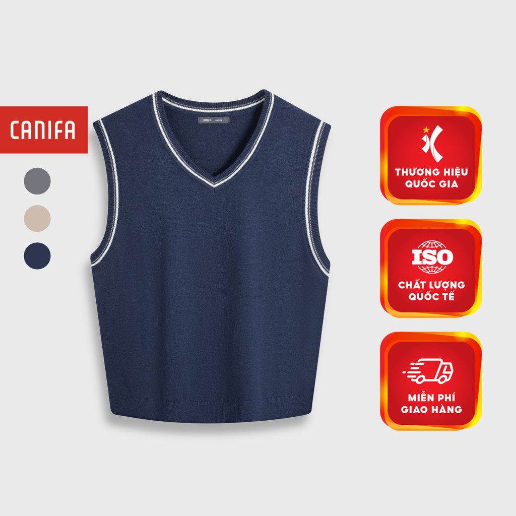 CANIFA 8TE25W005 เสื้อสเวตเตอร์กิเลตสําหรับผู้ชาย