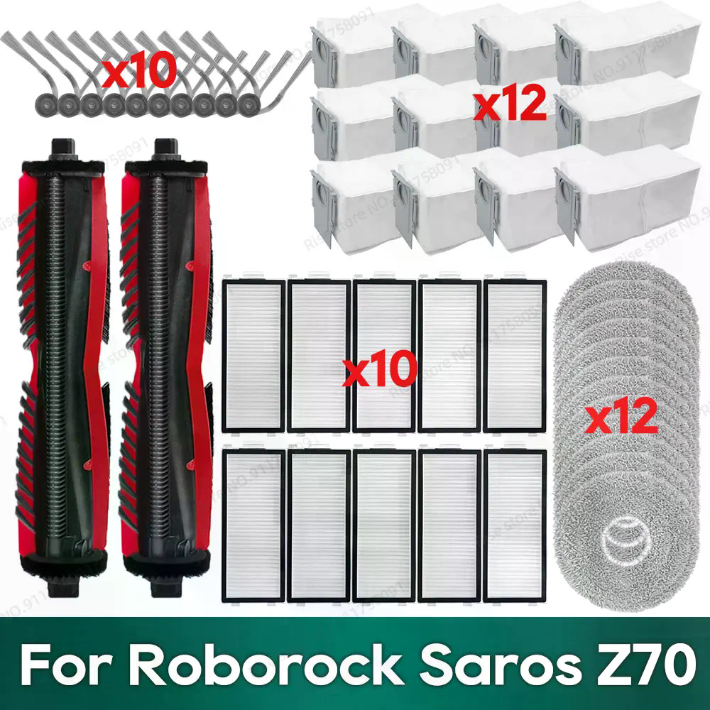 ใช้งานร่วมกับ Roborock Saros Z70 อุปกรณ์เสริมถุงเก็บฝุ่น Mop ผ้า Hepa กรองอะไหล่