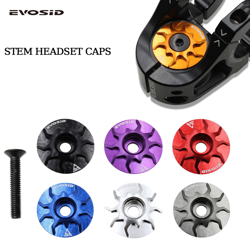 EVOSID Stem Headset Cap แบบ Beetles มีสีสันสดใส ออกแบบมาสำหรับการติดตั้งด้านบนของจักรยาน CNC Cutting