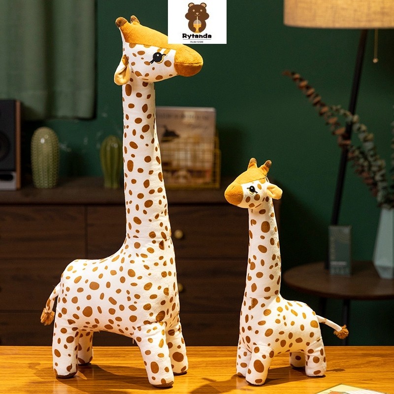 จําลองยีราฟ ตุ๊กตา สมจริงยีราฟของเล่นตุ๊กตาสร้างสรรค์สัตว์เลี้ยงเหมือนจริงกวางตุ๊กตาห้องนอนตกแต่งหมอนเบาะโซฟา เบาะ ตกแต่งบ้านเด็กสาวคริสต์ม