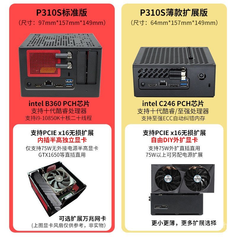 P310S mini mini mini คอมพิวเตอร์เดสก์ท็อป STX รุ่นที่สิบ Core i9 10900 Office Home Game