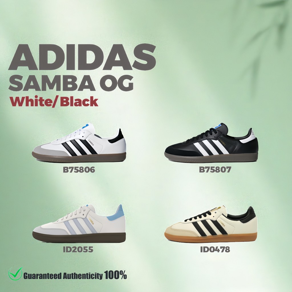 ⭐รองเท้า Adidas originals SAMBA OG B75806-B75807-ID0478-ID0492-ID1447 [ของเเท้ 100%] สะดวกสบาย รองเท