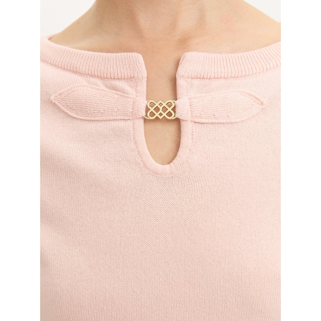 [Pomelo] เดรสไหมพรมดีเทลคัทเอาท์ / Keyhole Knit Dress — صورة 3